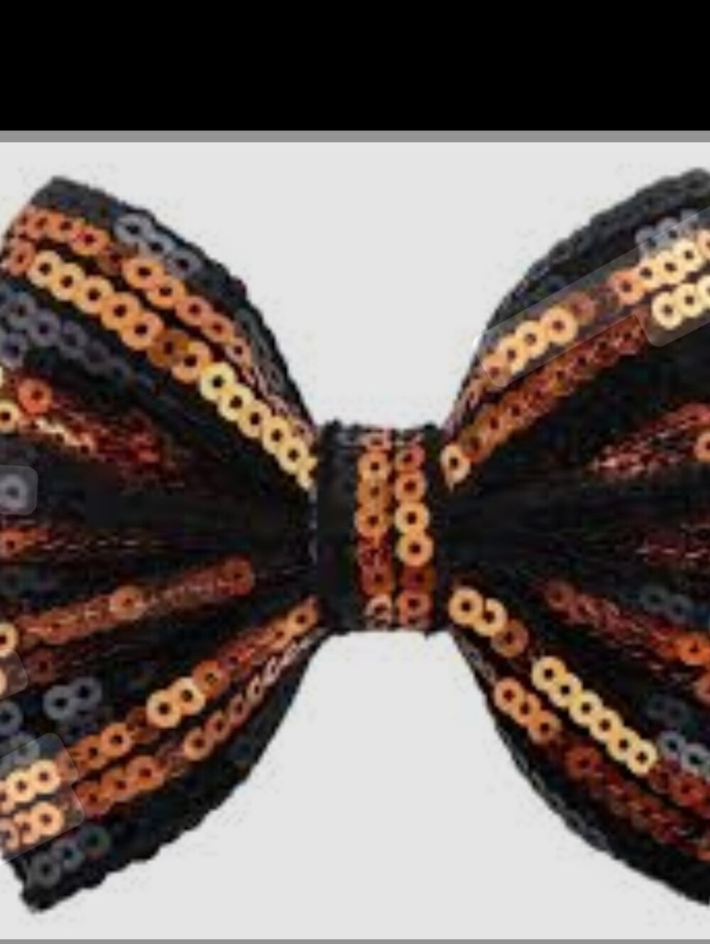 Sequin Bow Hair Clip in Black and Copper - 2 Pack